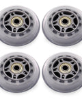 Inline Skate Wheels with Bearings, 3 Inch Roller Blade Wheels 76mm Outdoor and Indoor Clear Wheel for Office Chairs, Luggage (4 Pack, Silver)
