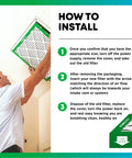 Instructions for installing 16x25x1 Air Filter MERV 8 Pleated Electrostatic Replacement 6 Pack for HVAC and furnace.