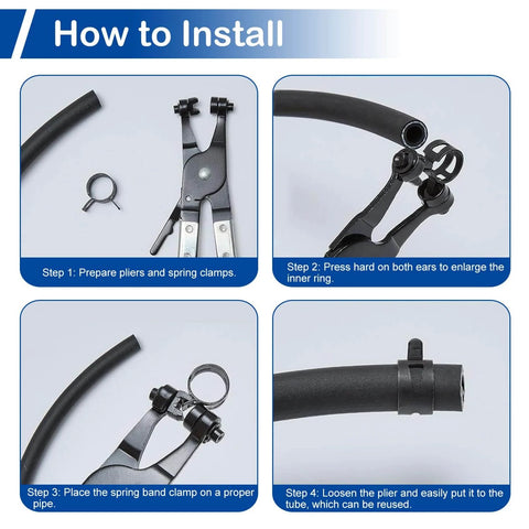 Installation guide for Sixty Pieces 8mm ID Spring Band Hose Clamps Pack For Five Sixteenth Inch ID Fuel Line Clamp.