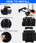 Installation steps for Pro Grade Large Rolling Cleaning Caddy Bag With Detachable Trolley And Shoulder Strap