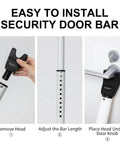 Door Security Bar Adjustable Door Stoppers Sliding Glass Door Security Bar 2 in 1 Heavy Duty Door Jammer for Home installation steps