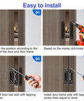 Two Kit Set Of 6 Inch Stainless Steel Hidden Door Hinges for Doors with 180 Degree Swing installation guide