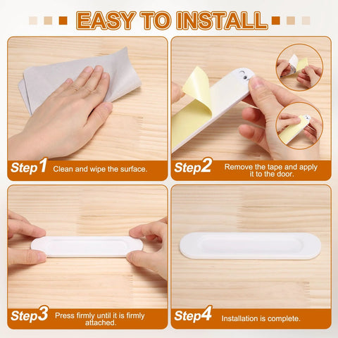 Installation steps for Two Pack Self Stick Oval Sliding Door Pulls In Gold Aluminum Alloy 5.83 Inch Long