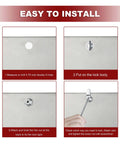 Installation steps for keyless thumb twist cam lock for RVs, boats, storage compartments, and outdoor showers shown in detail.