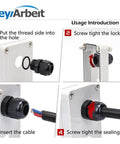 M25 Cable Gland 2 Hole Nylon Waterproof IP68 Adjustable Locknut installation steps on a panel