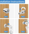 Upgrade your toolbox security with a heavy-duty zinc alloy cam lock featuring 180° rotation for easy access, installation steps shown.