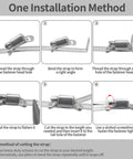 DIY Cut To Fit Hose Clamp Kit installation steps with 30 feet strap and 30 fasteners in stainless steel large worm gear band clamp assortment.