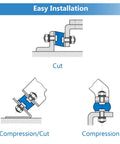 Diagram showing installation methods for 8 Piece M10 Rubber Isolation Mounts 40x30mm Double Studs Anti Vibration Shock Absorber Mounts.