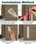 Installation method for adhesive cabinet handles 2 pack 5.8 inch no drill push pull self stick installation on doors.