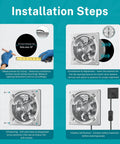 Installation steps for Beefy 10 Inch Metal Exhaust Fan With Switch And Damper 988 CFM Garage Ventilation Fan For Shop Shed