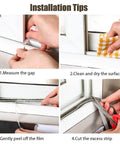 Installation tips for 33 Ft Gray Self-Adhesive Soundproofing Weather Stripping for Doors and Windows, 0.35" Wide x 0.2" Thick