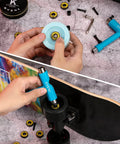 Installing ABEC 9 Ceramic Ball Bearings Kit for Skateboards with Titanium Coating, tools and spacers included
