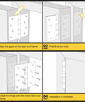 Installation guide for Ball Bearing Door Hinges 4x4 Inches Square Corner Stainless Steel Brushed Nickel Heavy Duty Non Removable Pin
