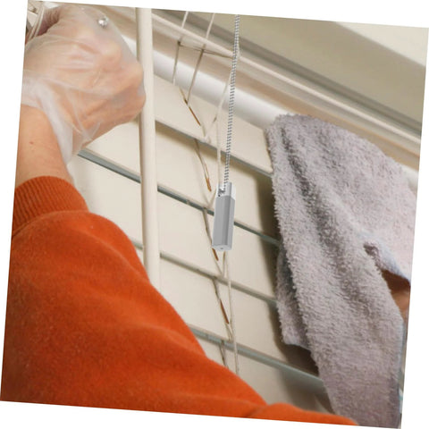 2 Pack Blind Cord Knob Drop Weights For Window Treatments And Curtain Accessories being installed on window blinds