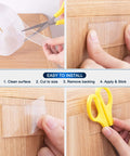 Steps to use Heavy Duty Double Sided Mounting Tape Clear Removable For Walls Carpets Rugs And Posters 9.84 Foot Long And 1.18 Inch Wide