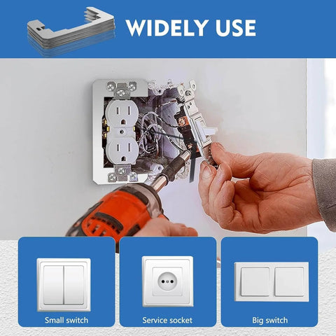 Installing 20 Pack Metal Wall Plate Spacers for Flush Mount Outlets and Switches Outlet Extender Shims on electrical box