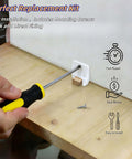 Screwdriver installing 12 Pack Plastic Drawer Guides Center Mount Rails And Brackets White Replacement Parts for Smooth Drawer Operation