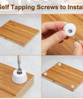 20 Pack No Slip Rubber Feet Bumpers With Stainless Steel Screws installation on wood board for furniture and chairs