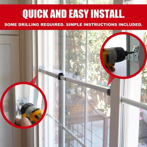 Installing Sliding Door Security Bar-Child Proof Sliding Door Lock Bar with Anti Lift Lock on a patio door with drill