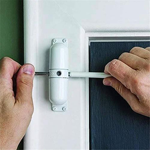 Installing Door Closer Automatic Safety Spring Door Closer - Easy to Install to Convert Hinged Doors to Self-Closing- White