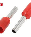 Bulk 1000 Pack Insulated Terminal Wire Ferrule Pins E1008 Tube Type For 18 AWG 1.0mm2 Electrical Wire Red Silver Tone