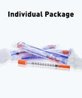 Individually packaged Insulin Syringe 1 Milliliter 31G 5 Sixteenth Inch Disposable with clear markings and smooth plunger