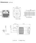 Technical diagram of Integrated Servo Stepper Motor Built In Multi Turn Absolute Encoder And CAN Bus, NEMA17 dimensions