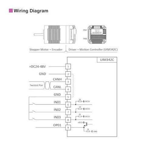 Wiring diagram for Integrated Servo Stepper Motor Built In Multi Turn Absolute Encoder And CAN Bus