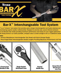 Bar-X 65033 33 1/2 Inch Handle For Bar-X Ratchets And Breaker Bars with drop forged steel, knurled grip, interchangeable design.