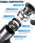 Elbow and Straight Push To Connect Fittings One Quarter Inch Tube OD X One Quarter Inch NPT Thread Copper And Plastic Pack Of Twelve PC One Quarter Inch N2 And PL One Quarter Inch N2 High Pressure 145 PSI 32 To 140 Fahrenheit internal components illustration
