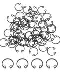 50 Pack Internal Retaining Ring Circlips Set for Grooved Shafts and Studs, 0.28 Inch Outer Diameter, shown in bulk view