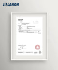 Certificate showing quality standards of Heavy Duty Black Nitrile Gloves 8 Mil Latex Free Food Safe Diamond Grip