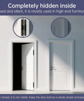 Hidden Door Hinge Kit For Concealed Doors 6 Inch 180 Degree Swing Zinc Alloy 3 Way Adjustable Butt Silent Hinges Black Pack Of 2 By Zeyuansen installed on a white door showing seamless integration.