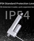 Heavy Duty 1000N 4 Inch Stroke Electric Linear Actuator 12V With Mounting Bracket in rain showing IP54 protection