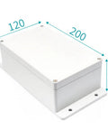 IP65 Weatherproof ABS Plastic Junction Box Electrical Enclosure With Fixed Ears And M16 Cable Glands, size 200x120x75mm