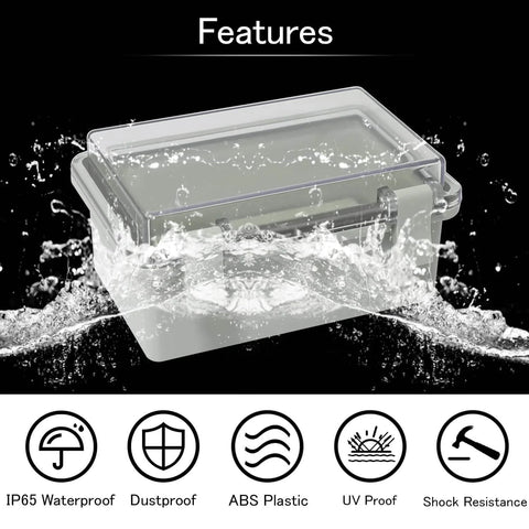 IP65 Waterproof ABS Plastic Junction Box Enclosure With Hinged Clear Cover For Outdoor Electrical Projects