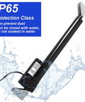 Electric linear actuator with black housing, 12V, 4-in stroke, 440lb capacity, IP65 waterproof, mounting brackets