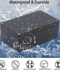 Two Pack Rugged IP65 Waterproof ABS Plastic Electrical Project Box Enclosure With Eight M16 Cable Glands, Weatherproof Junction Box