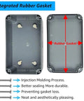 Open view of grey Outdoor IP66 Waterproof Electrical Junction Box Enclosure Built Tough From Fireproof Plastic showing rubber gasket