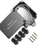 Open Outdoor Universal Junction Box Weatherproof IP67 ABS Plastic Enclosure with Dustproof Sealing Fixed Knockouts and M16 Cable Glands