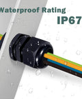 Waterproof Multi Hole Nylon Cable Glands For Electrical Enclosures With Four Holes 3 Pack 1 Inch Black IP67 Sealed Glands For Running Multiple Cables Through A Single Opening Durable Mounting For Indoor Or Outdoor Use installed and sealing cables in panel