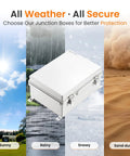 Outdoor Electrical Box IP67 Waterproof Junction Box With ABS Plastic Enclosure and Hinged Gray Cover in all weather conditions