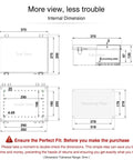 Diagram showing dimensions of Outdoor IP67 Waterproof Electrical Box Junction Enclosure Made From Durable ABS Plastic Weatherproof Grey Protective Housing.