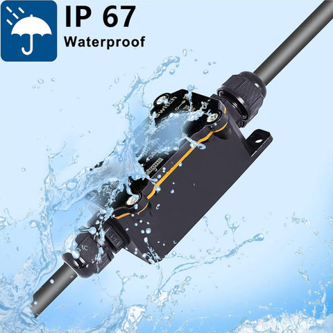 Remote Control Power Switch For Outdoor Use Waterproof Wireless Light Switch With 165 Feet Range Plug And Play Supports 110V 120V 250V 20A RF Module Relay Weatherproof Smart Socket For Patio Garden Garage Electrical Equipment