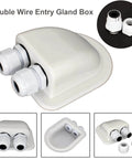 IP68 Weatherproof Solar Cable Entry Gland For RV Roofs And Marine Installations, Double Cable Through Entry Housing