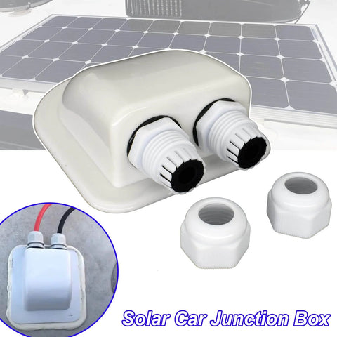 IP68 Weatherproof Solar Cable Entry Gland For RV Roofs And Marine Installations, Double Cable Through Entry Housing shown