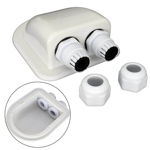 IP68 Weatherproof Solar Cable Entry Gland For RV Roofs And Marine Installations, Double Cable Through Entry Housing