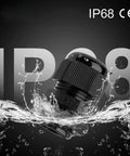Rugged Waterproof Adjustable Cable Glands 3 To 6.5 Mm Nylon With Gaskets And Seals Quarter Inch NPT Waterproof Joiners Pack Of 50 showing waterproof feature with IP68 rating in water splash