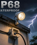 Outdoor light and electrical box with 24 Piece Black Adjustable Cable Glands One Half Inch NPT IP68 Waterproof Electrical Connectors installed