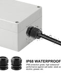 Two Pack 1-1/2 NPT Cable Glands Waterproof Connectors Adjustable 31-37mm IP68 Nylon Joints installed on enclosure